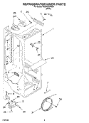 REFRIGERATOR LINER PARTS Diagram and Parts List for RS22AQXMQ00  Roper Refrigerator