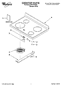 COOKTOP PARTS Diagram and Parts List for RF314PXMQ1  Whirlpool Range