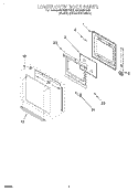 LOWER OVEN DOOR Diagram and Parts List for RBD305PDB3  Whirlpool Wall Oven