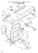 CONTROLS AND REAR PANEL Diagram and Parts List for RAB5232EW0  Roper Washer