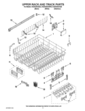 UPPER RACK AND TRACK PARTS Diagram and Parts List for KUDS30SXBL8  KitchenAid Dishwasher