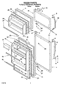 DOOR PARTS Diagram and Parts List for ET8GTMXKT02  Whirlpool Refrigerator