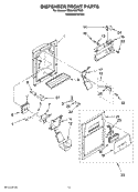 DISPENSER FRONT PARTS Diagram and Parts List for ED5LHEXTD00  Whirlpool Refrigerator