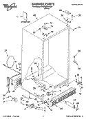 CABINET PARTS Diagram and Parts List for 5VGS3SHGKQ01  Whirlpool Refrigerator