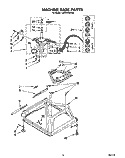 MACHINE BASE Diagram and Parts List for LBR5133AW0  Whirlpool Washer