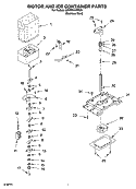 MOTOR AND ICE CONTAINER PARTS Diagram and Parts List for GD5PHAXMS00  Whirlpool Refrigerator