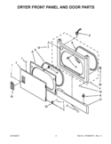 DRYER FRONT PANEL AND DOOR PARTS Diagram and Parts List for WET3300XQ1  Whirlpool Washer Dryer Combo