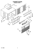 CABINET PARTS Diagram and Parts List for ACE082PT2  Whirlpool Air Conditioner
