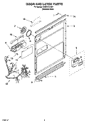 DOOR AND LATCH PARTS Diagram and Parts List for KUDI01DLSS6  KitchenAid Dishwasher