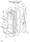 REFRIGERATOR DOOR Diagram and Parts List for 8ED20TKXDN01  Whirlpool Refrigerator