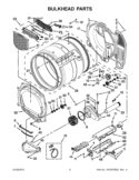 BULKHEAD PARTS Diagram and Parts List for YWED9050XW2  Whirlpool Dryer
