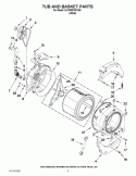 TUB AND BASKET PARTS Diagram and Parts List for 3LCHW9100YQ0  Whirlpool Washer