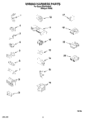 WIRING HARNESS PARTS Diagram and Parts List for ETW4300SQ0  Estate Washer