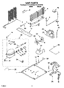 UNIT PARTS, OPTIONAL PARTS Diagram and Parts List for CT21GKXRQ00  Crosley Refrigerator