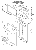 DOOR Diagram and Parts List for ET1FTTXKT00  Whirlpool Refrigerator
