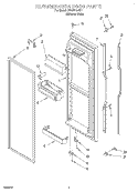 REFRIGERATOR DOOR Diagram and Parts List for 3XART725F01  Whirlpool Refrigerator
