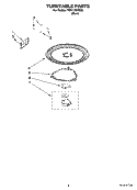 TURNTABLE PARTS Diagram and Parts List for YMH1160XSB2  Whirlpool Microwave