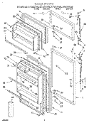 DOOR Diagram and Parts List for RT14DKXFN02  Roper Refrigerator