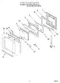 OVEN DOOR Diagram and Parts List for RBS275PDQ2  Whirlpool Wall Oven