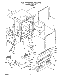 TUB ASSEMBLY Diagram and Parts List for DU960QPDB1  Whirlpool Dishwasher