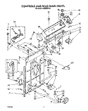 CONTROLS AND REAR PANEL Diagram and Parts List for LA6800XTF1  Whirlpool Washer