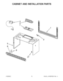 CABINET AND INSTALLATION PARTS Diagram and Parts List for WMH2175XVS6  Whirlpool Microwave