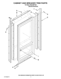 CABINET AND BREAKER TRIM PARTS Diagram and Parts List for KBLO36FTX04  KitchenAid Refrigerator