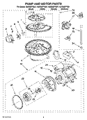 PUMP AND MOTOR PARTS Diagram and Parts List for KUDS03FTWH1  KitchenAid Dishwasher