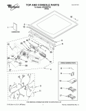 TOP AND CONSOLE PARTS Diagram and Parts List for WGD9500TW3  Whirlpool Dryer