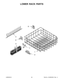 LOWER RACK PARTS Diagram and Parts List for KUDE70FXPA5  KitchenAid Dishwasher
