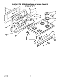 COOKTOP AND CONTROL PANEL, LIT/OPTI Diagram and Parts List for FGP345YL0  Whirlpool Range