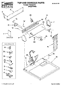 TOP AND CONSOLE PARTS Diagram and Parts List for TGDX640PQ1  Estate Dryer