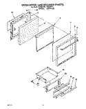 OVEN DOOR AND DRAWER Diagram and Parts List for FGS385YL1  Whirlpool Range
