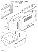 DOOR AND DRAWER PARTS Diagram and Parts List for IKE33320  Inglis Range