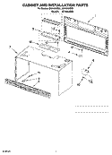 CABINET AND INSTALLATION PARTS Diagram and Parts List for GH4184XSS1  Whirlpool Microwave