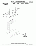 DOOR AND PANEL PARTS Diagram and Parts List for DU1014XTXD5  Whirlpool Dishwasher