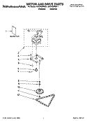 MOTOR AND DRIVE PARTS Diagram and Parts List for KUCV02FRMT1  KitchenAid Trash Compactor