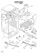 LINER Diagram and Parts List for 4VET18GKGW02  Whirlpool Refrigerator