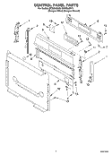 CONTROL PANEL Diagram and Parts List for SF369LEKQ1  Whirlpool Range