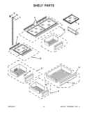 SHELF PARTS Diagram and Parts List for KBFC42FTS07  KitchenAid Refrigerator