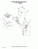 PUMP AND MOTOR PARTS Diagram and Parts List for 3LCHW9100YQ0  Whirlpool Washer