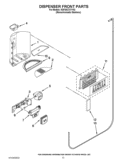 DISPENSER FRONT PARTS Diagram and Parts List for KSF26C7XYY02  KitchenAid Refrigerator