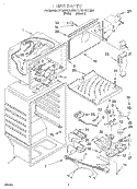 LINER Diagram and Parts List for 7ET20PKXDW00  Whirlpool Refrigerator