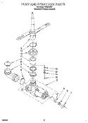 PUMP AND SPRAY ARM Diagram and Parts List for WU3000X6  Roper Dishwasher