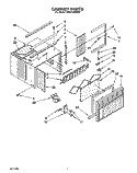 CABINET Diagram and Parts List for BHAC1200XS1  Whirlpool Air Conditioner