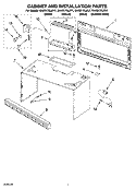 CABINET AND INSTALLATION PARTS Diagram and Parts List for KHHS179LWH1  KitchenAid Microwave
