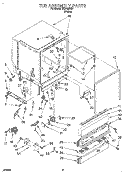 TUB ASSEMBLY Diagram and Parts List for DU9450XB1  Whirlpool Dishwasher