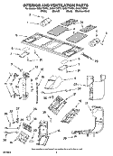 INTERIOR AND VENTILATION PARTS Diagram and Parts List for GH6177XPB1  Whirlpool Microwave
