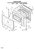 DOOR PARTS, OPTIONAL PARTS Diagram and Parts List for GR478LXPQ1  Whirlpool Range