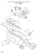 MOTOR AND ICE CONTAINER Diagram and Parts List for 3XART721F02  Whirlpool Refrigerator